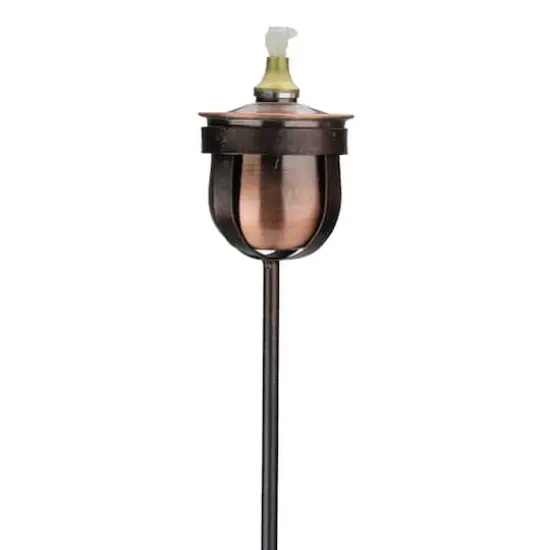 30" Brushed Copper Mini Oil Lamp Patio Torch {4}