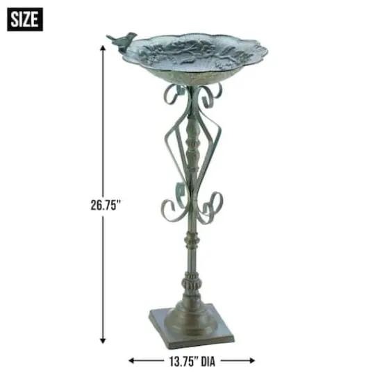 27" Speckled Green Birdbath {6}