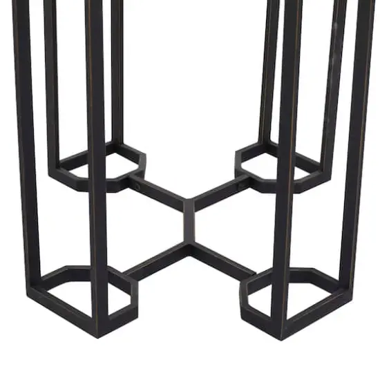 18" White Iron Contemporary Accent Table {4}