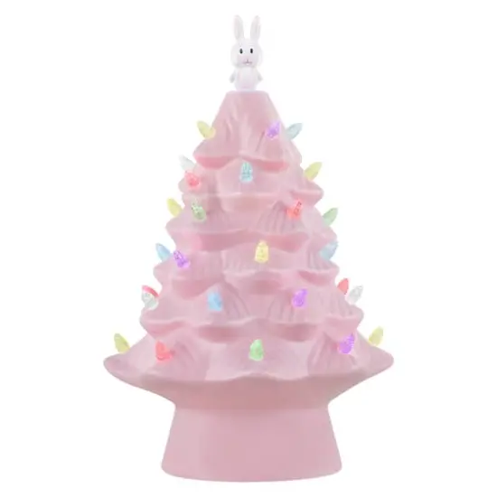 Mr. Cottontail Pink 13" Ceramic Easter Bunny Tree {1}
