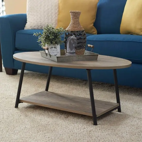 Household Essentials 39" Jamestown Oval Coffee Table Ashwood {3}
