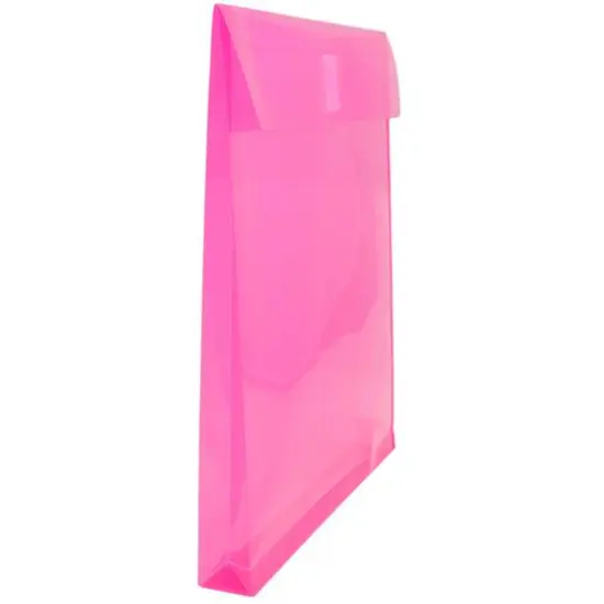 JAM Paper VELCRO&reg; Closure 9.75" x 11.75" Expandable Open End Envelopes, 12ct. Fuchsia {5}