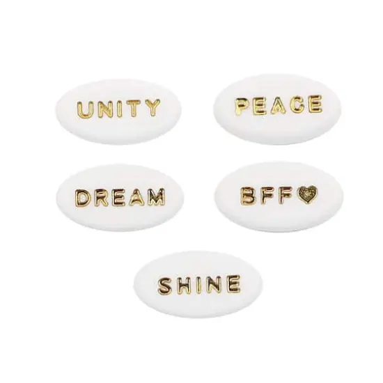 White & Gold Inspirational Word Beads, 60ct. by Creatology&trade; {4}