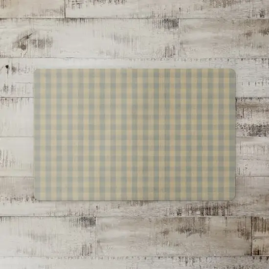 Plaid Floor Mat Tan {3}