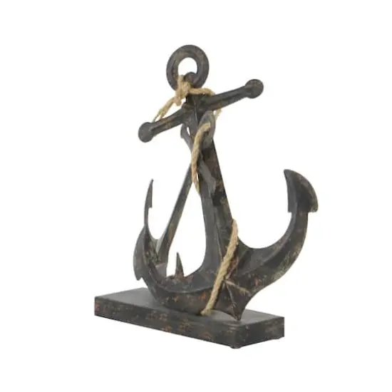 16" Black Metal Anchor Sculpture {6}