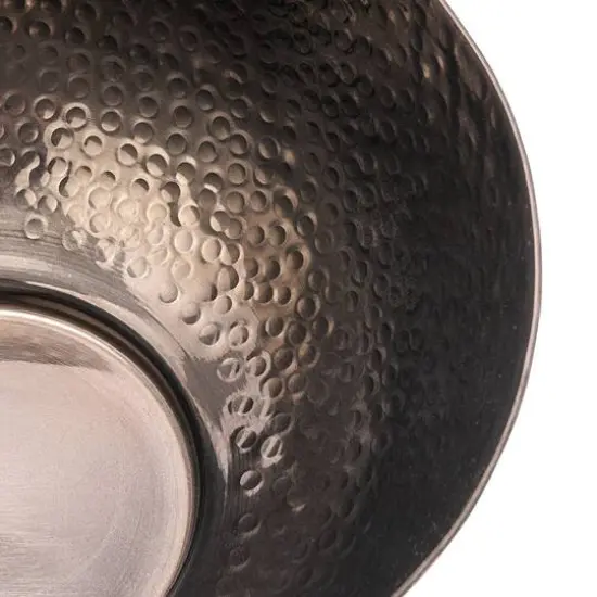 Hello Honey&reg; Silver Finish Round Hammered Metal Bowl Set {8}