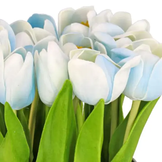 9" Tulip Bouquet in Metal Pot Blue {5}