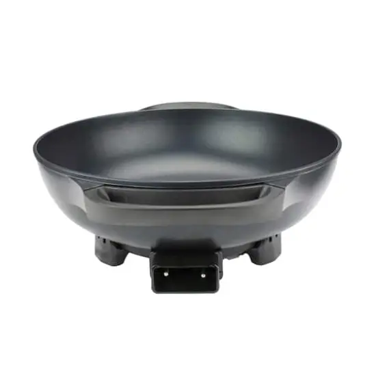 Brentwood 13" Black Nonstick Flat Bottom Electric Wok Skillet with Vented Glass Lid {4}