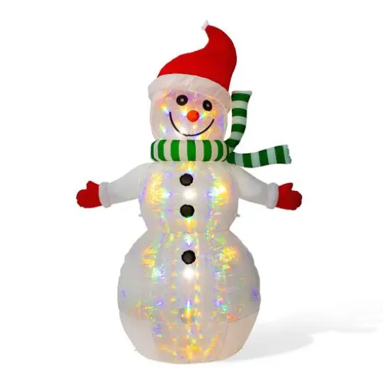 Glitzhome&reg; 8ft. LED Lighted Icy Snowman Inflatable D&eacute;cor {1}