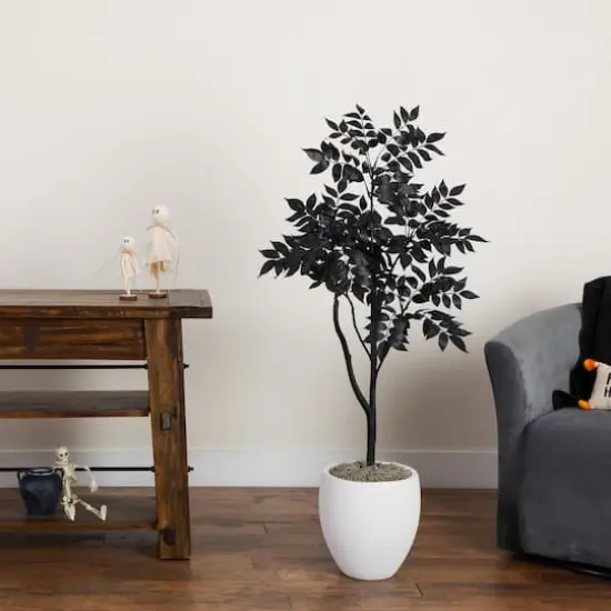 4ft. Artificial Halloween Black Sumac Tree {8}