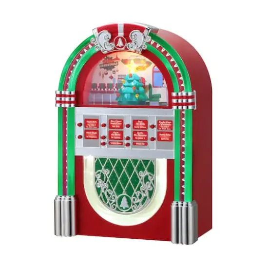 10.5" Red Vintage Christmas Jukebox {4}