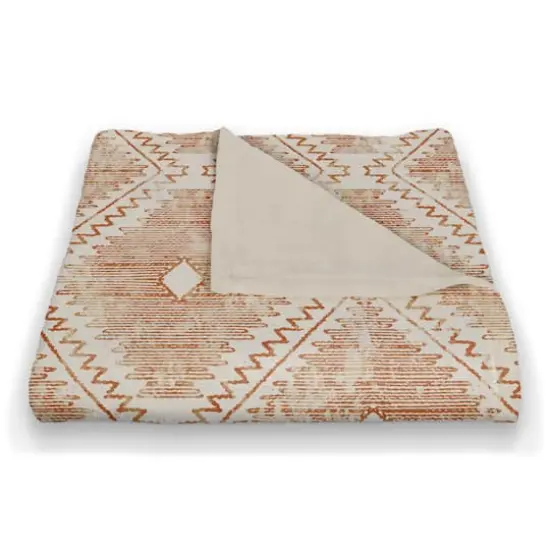 Orange Ikat Coral Fleece Blanket {3}