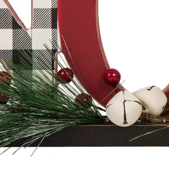 Glitzhome&reg; 15" Wooden Plaid "NOEL" Tabletop D&eacute;cor {7}