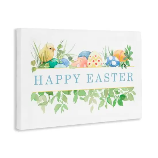 Stupell Industries Floral Happy Easter Canvas Wall Art {4}