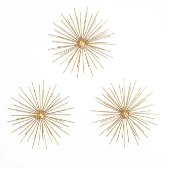 Habitat Cabers Gold Starbursts Metal Wall Art {1}