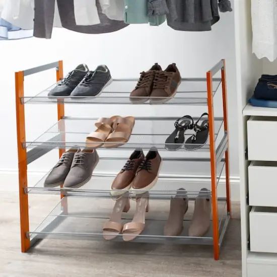 Organize It All Wooden Stackable Shoe Rack {4}