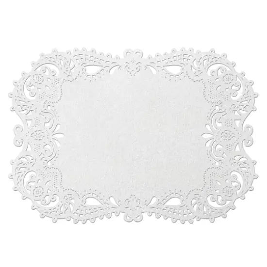 Hortense B. Hewitt Co. White Simmer Laser Place Mat, 12 Pack {1}