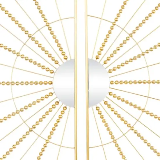 CosmoLiving by Cosmopolitan Gold Metal Half Moon Mirror Geometric Wall Decor with Gold Frame Set of 2 16", 32" {4}