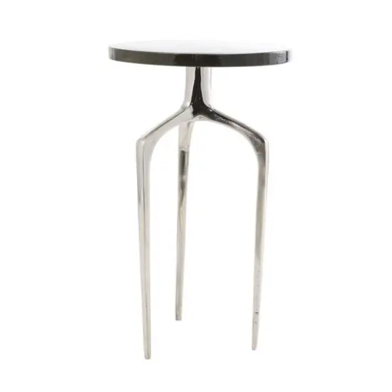 22" Accent Table with Textured Glass Tabletop Silver {5}