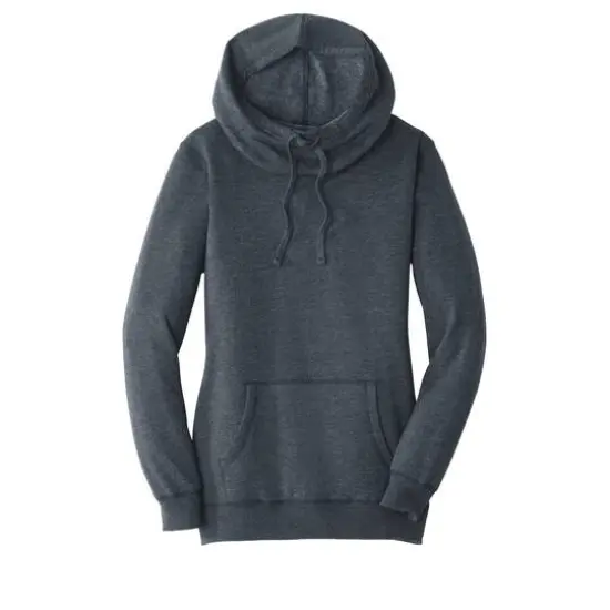 District® Women's Lightweight Fleece Hoodie Heathered Navy {1}