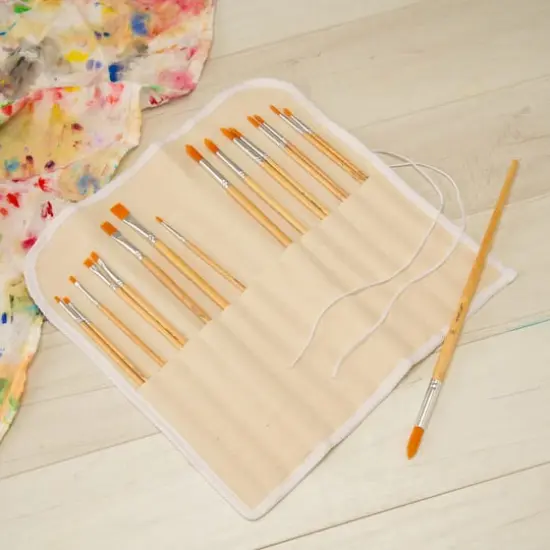 Long Handle Gold Synthetic Paintbrush Set By Artist's Loft&reg; Necessities&trade; {3}