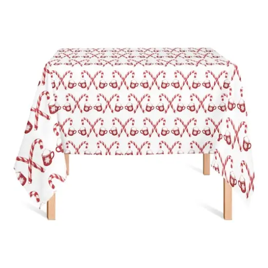 58'' Candy Cane Hot Chocolate Tablecloth {3}