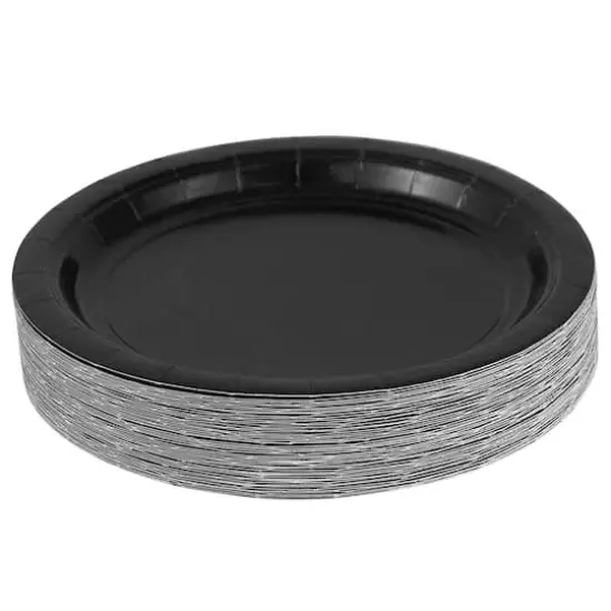 JAM Paper 7" Paper Party Plates, 50ct. Black {3}