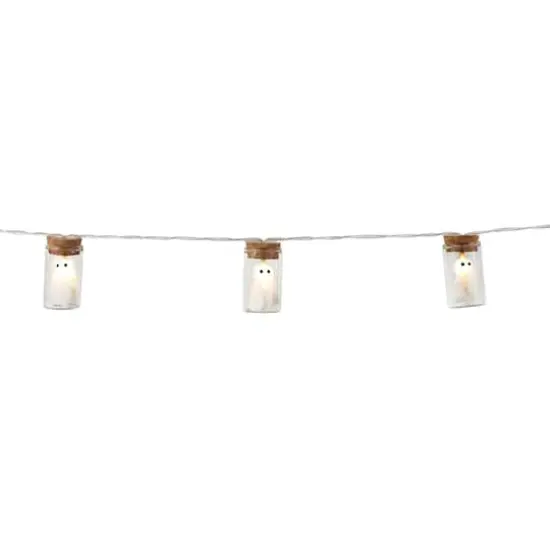 10ct. Warm White LED Glass Ghost Jar String Lights by Ashland&reg; {1}