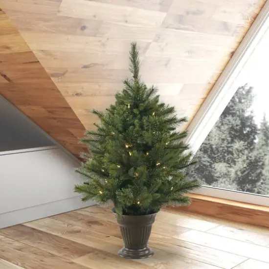 3.5ft. Pre-Lit Cashmere Pine Artificial Christmas Tree, Clear LED Lights {3}