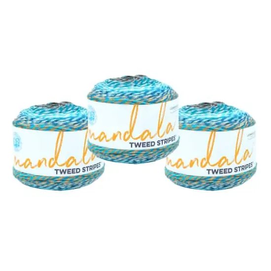 3 Pack Lion Brand&reg; Mandala&reg; Tweed Stripes Yarn Horseshoe {1}