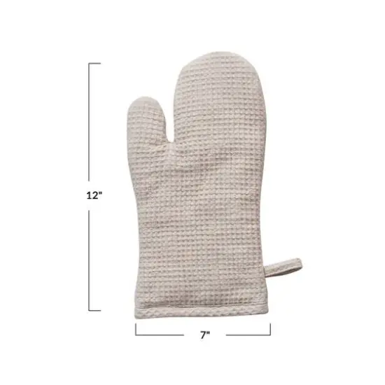 Hello Honey&reg; Woven Linen & Cotton Waffle Hot Pad Mitt Cream {4}