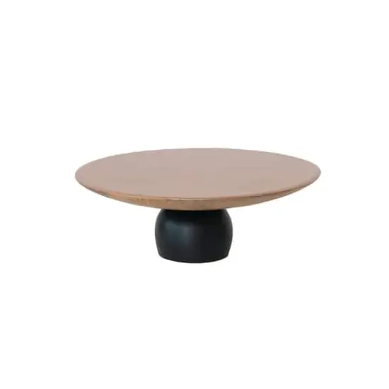 Hello Honey&reg; 9.75" Brown & Black Enameled Mango Wood Kitchen Pedestal {3}