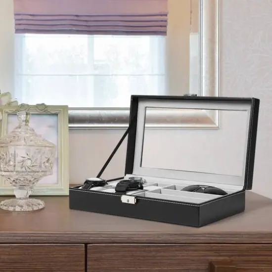 Midnight Black Dark Jewelry Watch Box {8}