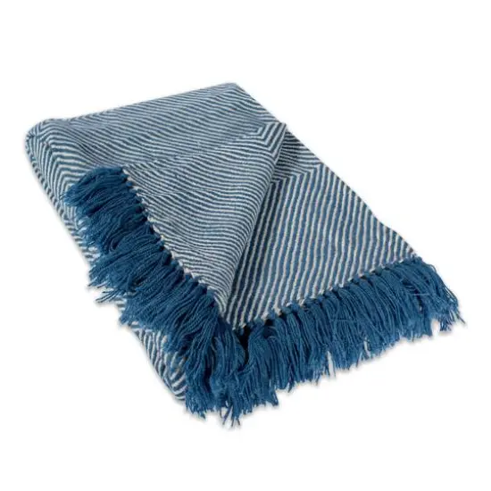 DII&reg; Blue Luxury Chevron Throw {1}