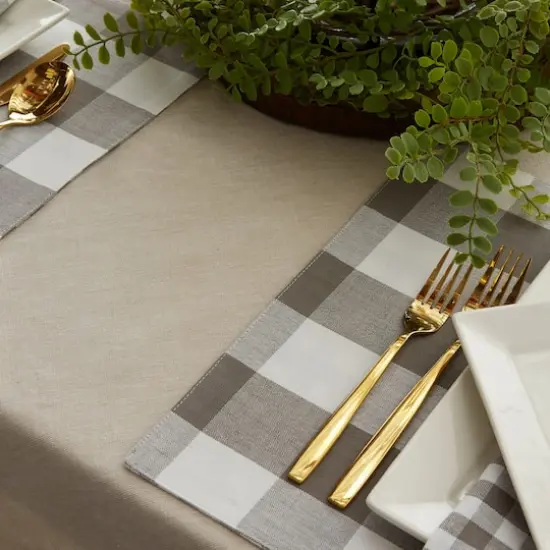 DII&reg; Gray & White Reversible Gingham & Buffalo Check Placemat Set, 4ct. {8}