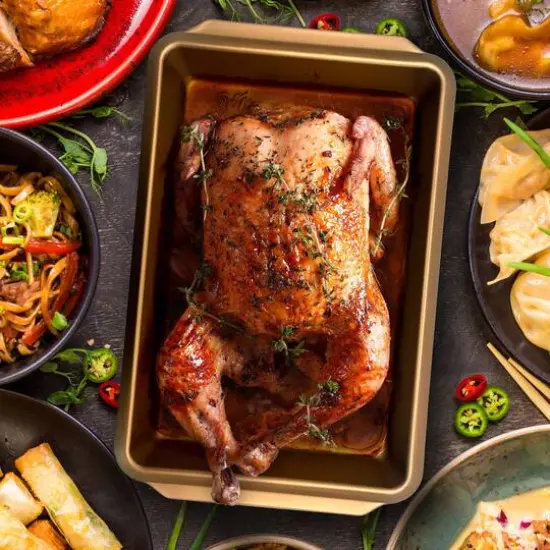 Gibson Home Country Kitchen Embossed Carbon Steel 13.75" Copper Roaster Pan {5}