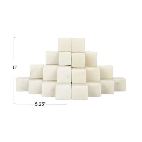 Hello Honey&reg; 5" White Decorative Marble Stairstep Bookends Set {4}