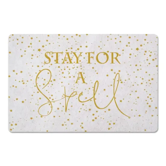 Stay For A Spell Floor Mat {1}
