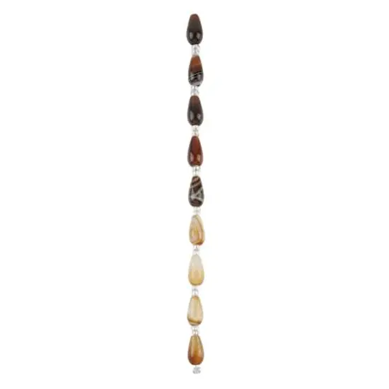 Brown Striped Dyed Agate Teardrop Beads, 8mm by Bead Landing&trade; {4}