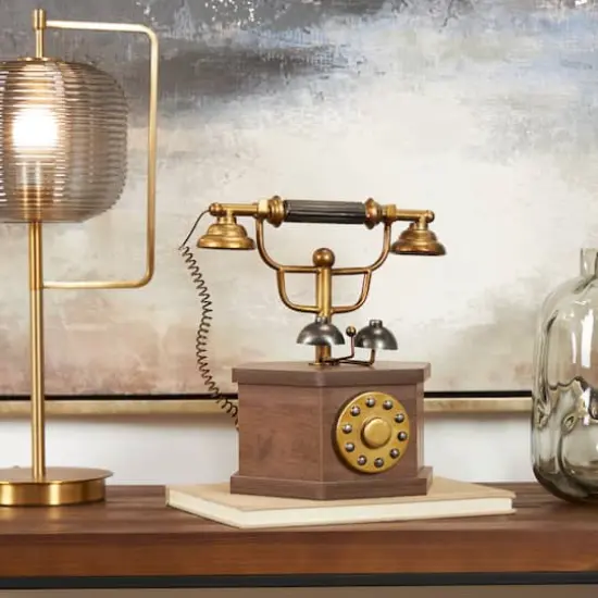 12.5" Antique Rotary Style Telephone Tabletop D&eacute;cor {3}