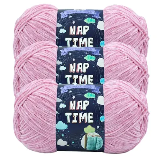 3 Pack Lion Brand&reg; Nap Time&reg; Yarn Pink {1}