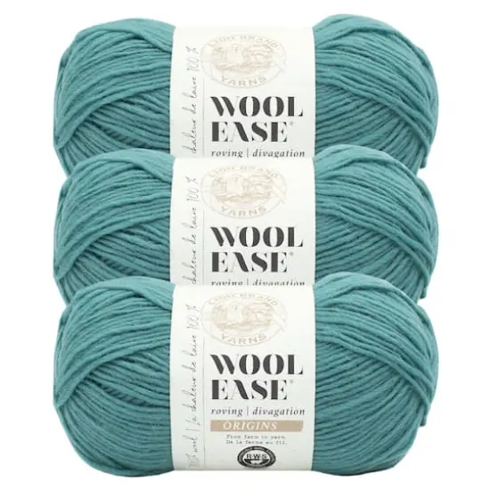3 Pack Lion Brand&reg; Wool-Ease&reg; Roving Origins Yarn Aqua {1}