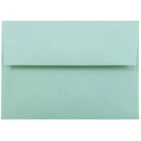 JAM Paper 3.62" x 5.12" Blank Greeting Cards Set with Envelopes, 25ct. Aqua {4}