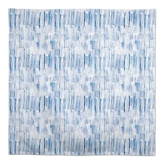 58" Blue Watercolor Hatch Pattern Tablecloth {3}
