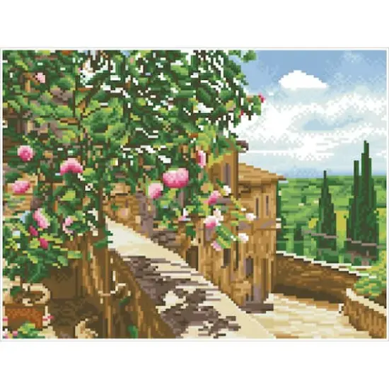 Diamond Dotz&reg; Intermediate Tuscan Vista Pre-Framed Diamond Painting Kit {3}