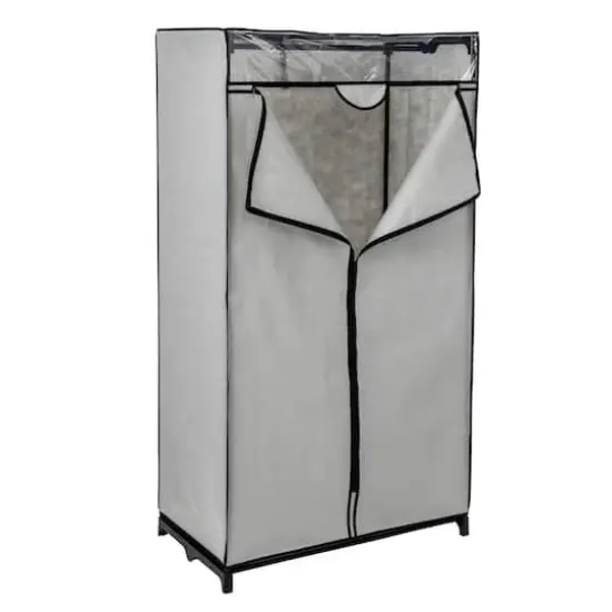 Honey Can Do 36" Gray Double Door Portable Wardrobe Closet {5}