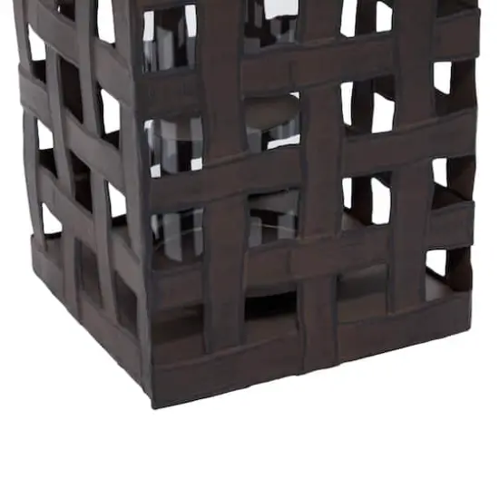 20" Black Iron Industrial Candle Holder Lantern {7}