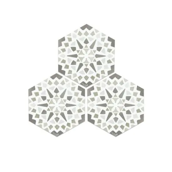FloorPops Ribera Peel & Stick Hexagon Floor Tiles {7}