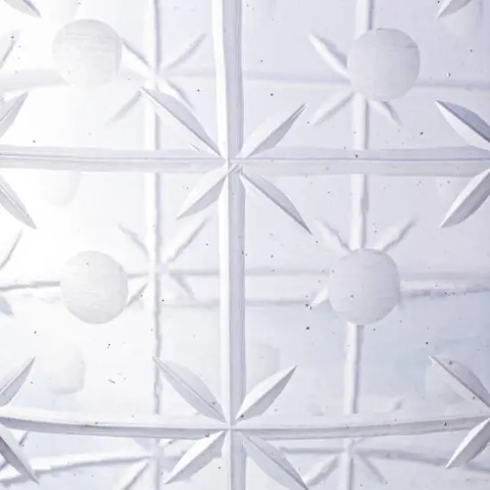 Hello Honey® 32oz. Clear Hand-Blown Etched Reclaimed Glass Pitcher with Tall Neck & Handle {4}