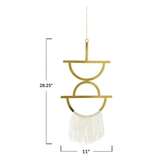 Hello Honey® Gold Geometric Metal Wall Hanging with Tassel {6}